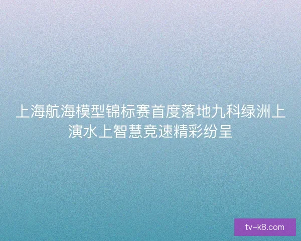 上海航海模型锦标赛首度落地九科绿洲上演水上智慧竞速精彩纷呈