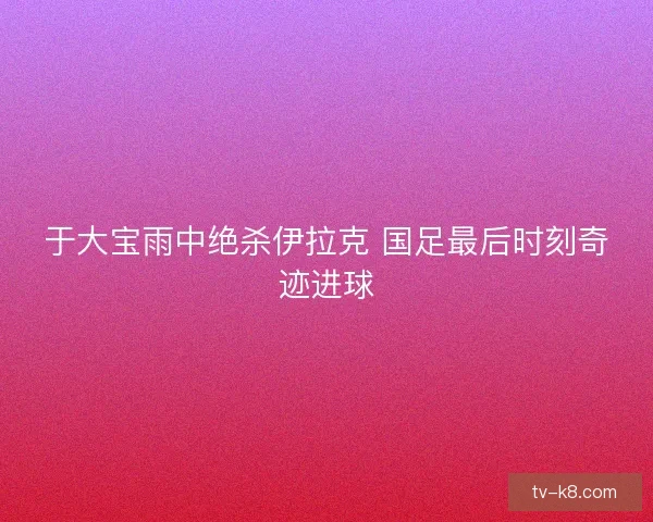 于大宝雨中绝杀伊拉克 国足最后时刻奇迹进球